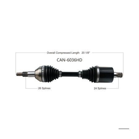 Wide Open Heavy Duty CV Axle for CAN AM HD REAR L/R OUTLANDER 650-1000EFI XMR CAN-6036HD